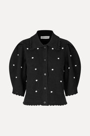 Stine Goya Bobble Knit Polo Cardigan Knit Midnight Bobbles