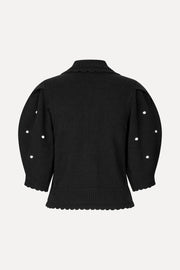 Stine Goya Bobble Knit Polo Cardigan Knit Midnight Bobbles