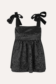 Stine Goya Contrasted Tie Top Top Jet Black