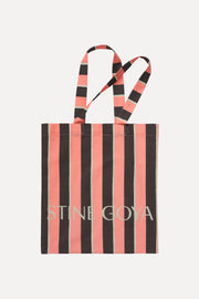 Stine Goya Cotton Tote Accessories Rosewood Mint Stripes