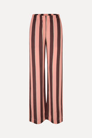 Stine Goya Elasticated Long Pants Pants Rosewood Mint Stripes