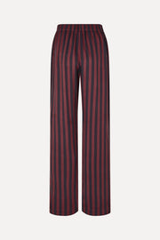Stine Goya Elasticated Long Pants Pants Navy and Burgundy Wallpaper Stripes