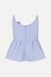 Stine Goya Floral Peplum Top Top Brunnera Blue