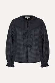 Stine Goya Flowy Long Sleeve Top Top Checkered Organza
