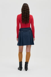 Stine Goya Long Sleeve Polo Top Top Fiery Red