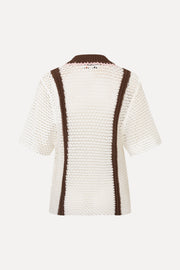 Stine Goya Short Sleeve Bowling Polo Knit Baseball Stripes
