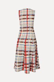 Stine Goya Sleeveless Gathered Midi Dress Dress Scarlet Grid