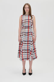 Stine Goya Sleeveless Gathered Midi Dress Dress Scarlet Grid