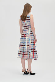 Stine Goya Sleeveless Gathered Midi Dress Dress Scarlet Grid