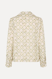 Stine Goya Wide Point Collar Shirt Top Sakura Check Yellow