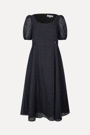 Stine Goya Adjustable Waist Voluminous Midi Dress Dress Checkered Organza