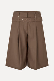 Stine Goya Belted Tailored Bermuda Shorts Chicory Coffee