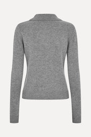 Stine Goya Button Up Long Sleeve Polo Knit Knit Flint Gray