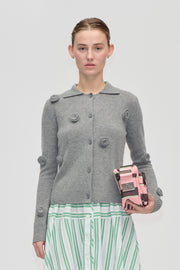 Stine Goya Button Up Long Sleeve Polo Knit Knit Flint Gray
