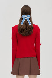 Stine Goya Button Up Long Sleeve Polo Knit Knit Velocity Red