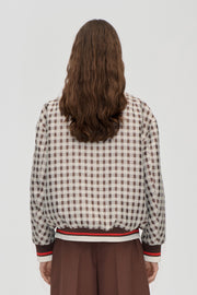 Stine Goya Collar Bomber Jacket Jacket Checks