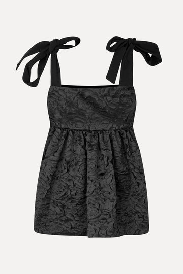 Stine Goya Contrasted Tie Top Top Jet Black
