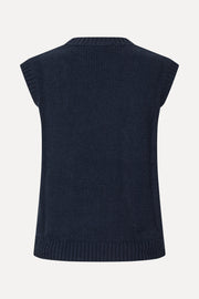 Stine Goya Crewneck Dropped Shoulder Vest Knit Navy