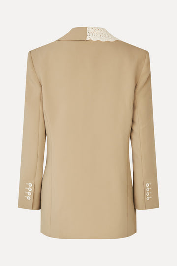Stine Goya Detailed Tailored Blazer Jacket Ecru