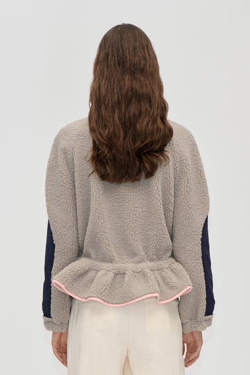 Stine Goya Dropped Shoulder Gathered Jacket Jacket Flint Gray