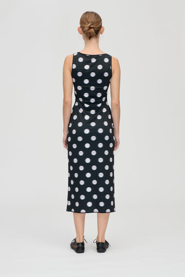 Stine Goya Elastic Deep Neckline Tank Dress Dress Dots in Motion