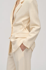 Stine Goya Elastic Detail Tailoring Blazer Jacket Eggnog