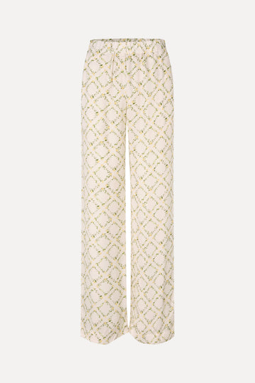 Stine Goya Elasticated Long Pants Pants Sakura Check Yellow