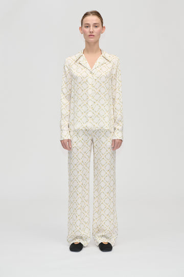 Stine Goya Elasticated Long Pants Pants Sakura Check Yellow