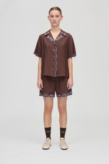 Stine Goya Elasticated Shorts Shorts Roses Embroidery