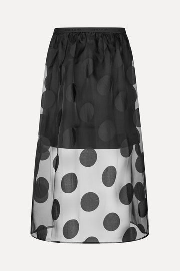 Stine Goya Elasticated Waistband Midi Skirt Skirt Dotted Black
