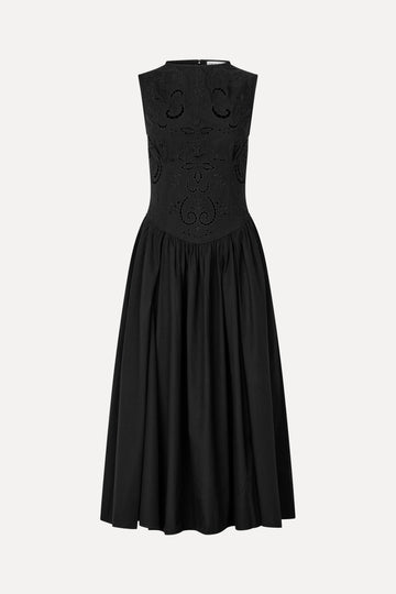 Stine Goya Embroidered Midi Dress Dress Broderie Anglaise
