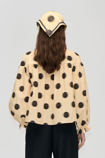 Stine Goya Front Detail Long Sleeve Top Top Dots in Motion