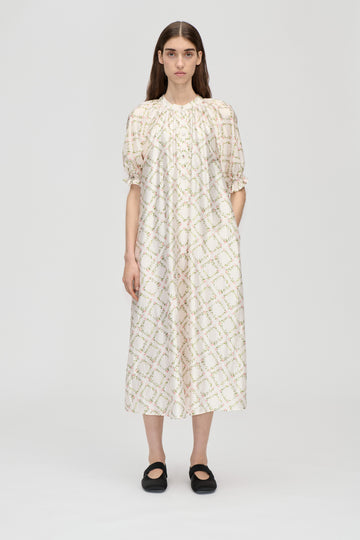 Stine Goya Front Placket Long Dress Dress Sakura Check Pink
