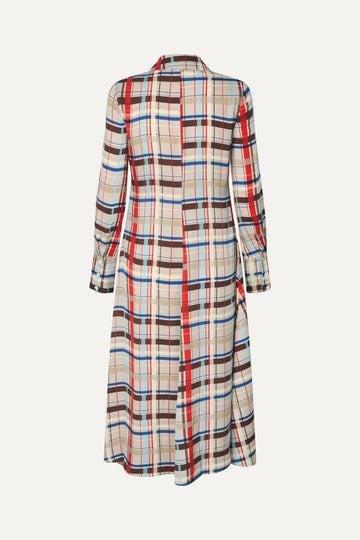 Stine Goya Front Placket Midi Polo Dress Dress Scarlet Grid