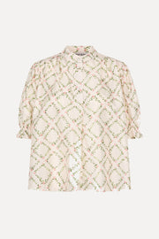 Stine Goya Gathered Top Top Sakura Check Pink