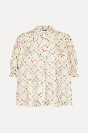Stine Goya Gathered Top Top Sakura Check Pink