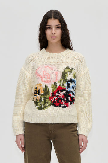 Stine Goya Handknit Sweater Knit Ephemeral Bloom