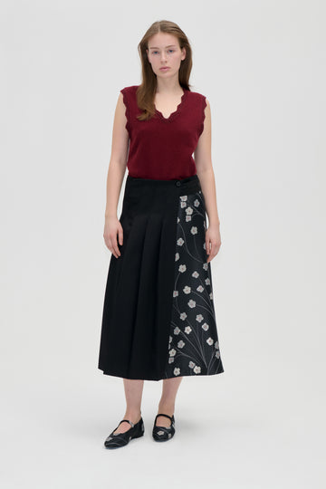 Stine Goya Hybrid Pleated Midi Skirt Skirt Bouquet In Pieces