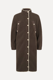 Stine Goya Long Fleece Coat Outerwear Dark Oak