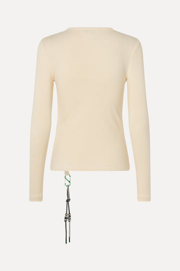 Stine Goya Long Sleeve Carabiner Rib Top Top White