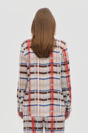 Stine Goya Long Sleeve Shirt Top Scarlet Grid