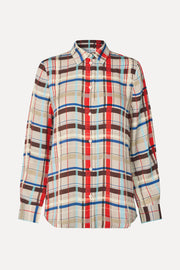 Stine Goya Long Sleeve Shirt Top Scarlet Grid