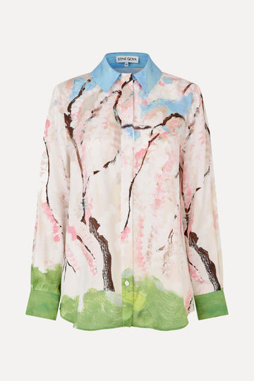 Stine Goya Long Sleeve Shirt Top Cherry Blossom