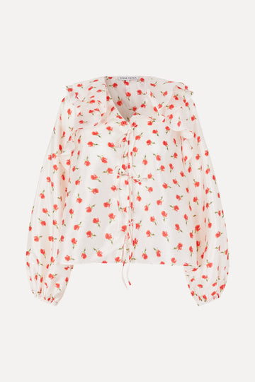 Stine Goya Multi Ruffle Raglan Top Top Ditzy Petunia