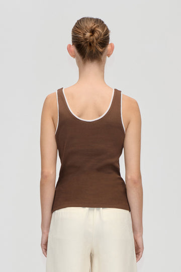 Stine Goya Rib Tank Top Top Chicory Coffee