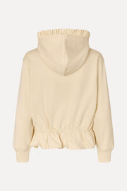 Stine Goya Ruffled Hoodie Sweatshirt Top Buttercream