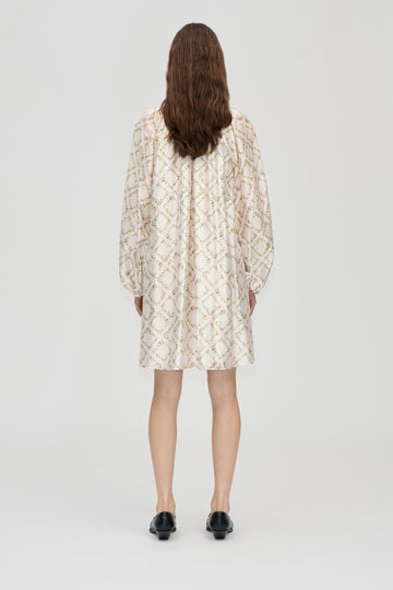 Stine Goya Voluminous Bow Dress Dress Sakura Check Pink
