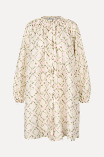 Stine Goya Voluminous Bow Dress Dress Sakura Check Pink