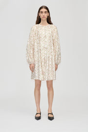 Stine Goya Voluminous Bow Dress Dress Sakura Check Pink