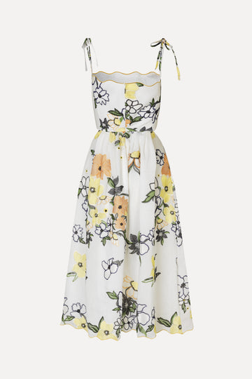 Stine Goya Scalloped Cut Out Dress Dress Wild Flowers Embroidery